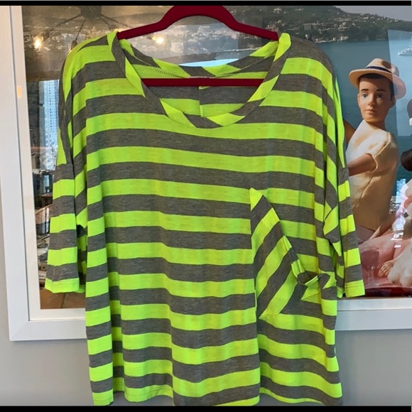 CEDAR TREE GREEN/GREY STRIPED Tee | M - Picture 3 of 8